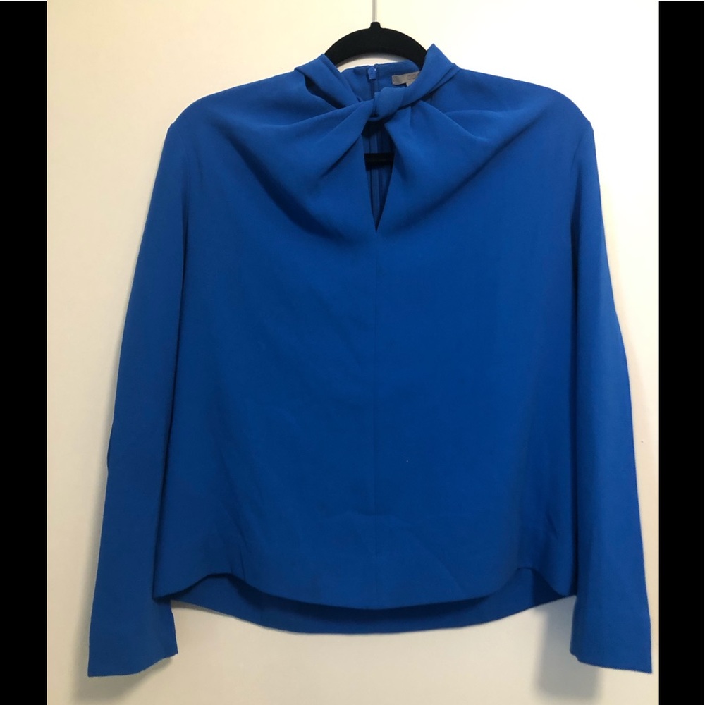 COS cobalt blue top with folded neckline